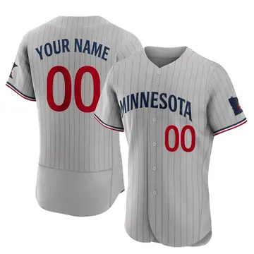 Authentic Men's Custom Gray Minnesota Twins Road Jersey