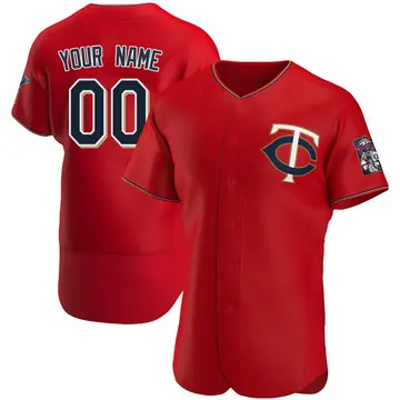Authentic Men's Custom Red Minnesota Twins Alternate Jersey