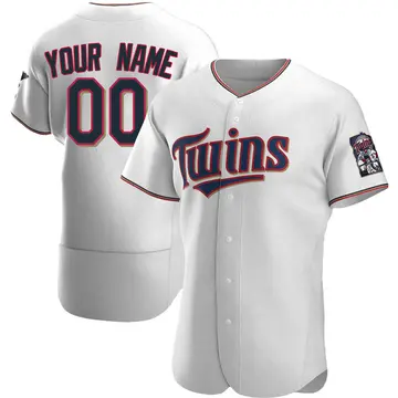 Authentic Men's Custom White Minnesota Twins Home Jersey