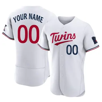 Authentic Men's Custom White Minnesota Twins Home Jersey