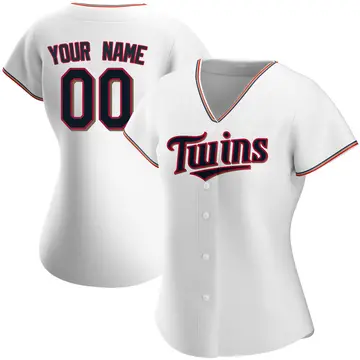 Authentic Women's Custom White Minnesota Twins Home Jersey