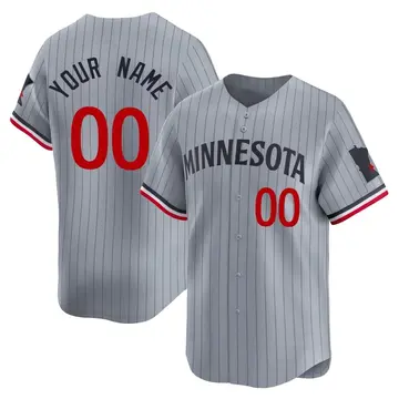 Limited Men's Custom Gray Minnesota Twins Road Jersey