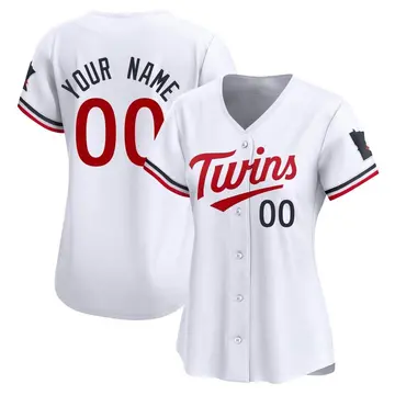 Limited Women's Custom White Minnesota Twins Home Jersey
