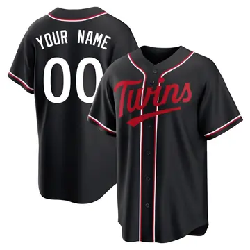 Replica Men's Custom Black Minnesota Twins Fashion Out Jersey