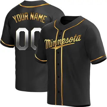 Replica Men's Custom Gold Minnesota Twins Black en Alternate Jersey