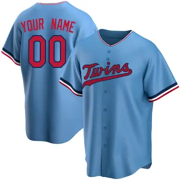 Replica Men's Custom Light Blue Minnesota Twins Alternate Jersey