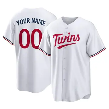 Replica Men's Custom White Minnesota Twins Home Jersey