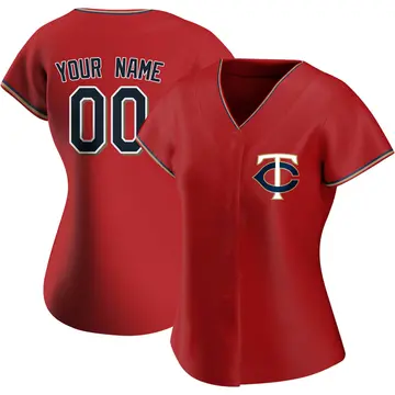 Replica Women's Custom Red Minnesota Twins Alternate Jersey