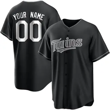 Replica Youth Custom Black/White Minnesota Twins Jersey