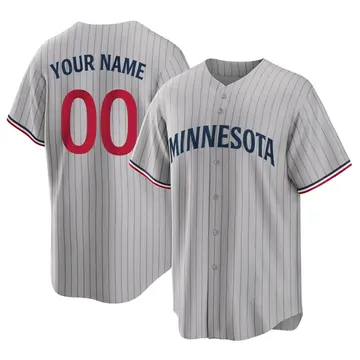 Replica Youth Custom Gray Minnesota Twins Road Jersey